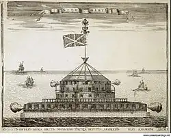 Форт «Кроншлот» около Санкт-Петербуга. Бой со шведами. 1705