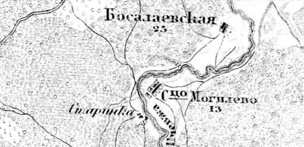 Деревня Кровино Сельцо на карте 1872 года