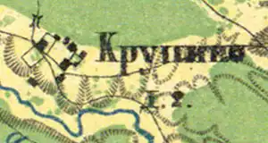 Деревня Крупино на карте 1860 года