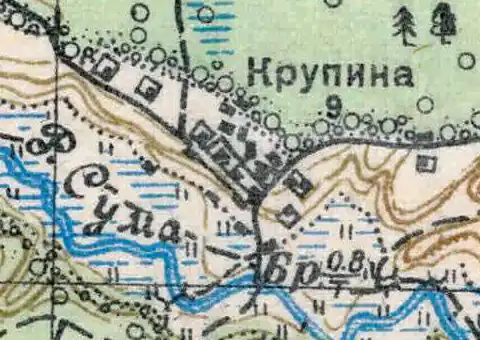 План деревни Крупино. 1938 год