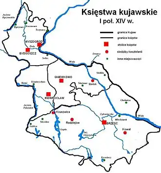 Раздел Куявского княжества в начале 14 века