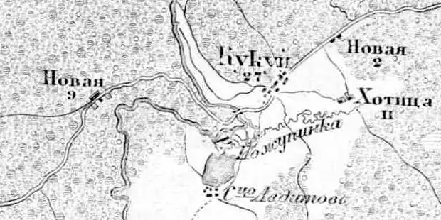 Сельцо Авдитово на карте 1872 года
