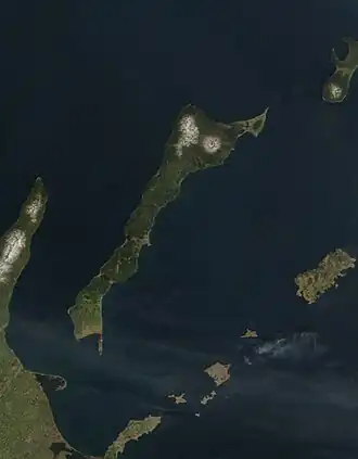 Остров Кунашир. Спутниковый снимок