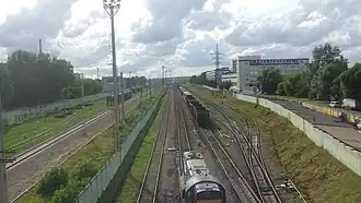 Грузовые пути, вид с эстакады улицы Кубинки