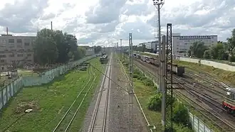 Южный электрифицированный путь, вид с эстакады улицы Кубинки