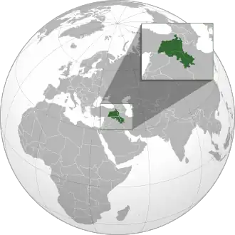 Расположение Курдистана на карте (по данным ЦРУ, 1992 г.)