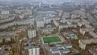 Застройка улицы Симиренко и проспекта Академика Королёва. Слева — улицы Симиренко