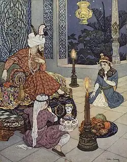 Иллюстрация Леона Карре к французскому изданию сказок в переводе Ж.-Ш. Мардрюса 1926