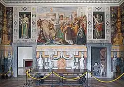 Антикамера («Зал ангелов»). Росписи Бертойи, Дж. Де Векки и Р. М. Реджо. 1572—1575.