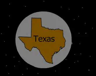 Сравнительные размеры LP 768-500 и штата Техас.