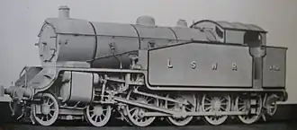 Прототип LSWR G16 (№ 492) на Истлейском заводе (1921) в серой ливрее для фотосъёмки