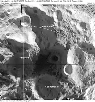 Изображение построено на основе данных измерения теплового излучения лунной поверхности инфракрасным радиометром Diviner зонда Lunar Reconnaissance Orbiter.