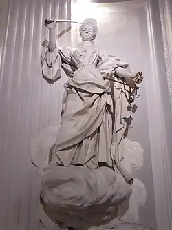 Статуя Юстиции. 1722. Стукко. Церковь Санти-Косма-э-Дамиано, Алькамо