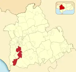 Расположение муниципалитета Ла-Пуэбла-дель-Рио на карте провинции