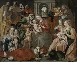 Семья Святой Анны. 1585. Дерево, масло. Музей изящных искусств, Гент