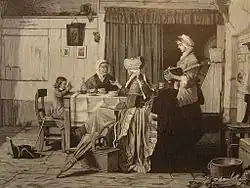 В. Раве. Деревенский интерьер. «Европейская иллюстрация», 1881. Гелиогравюра