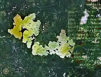 Озеро Абитиби, космический снимок NASA