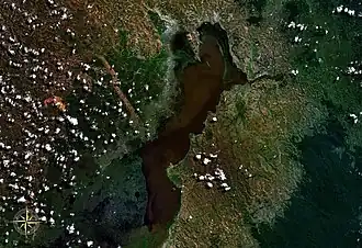 Снимок озера Алаутра из NASA World Wind