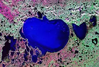 Снимок озера из космоса