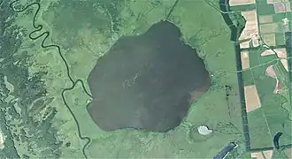 Аэрофотосъёмка озера в августе 2017 года