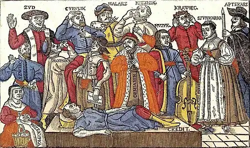 Художественное изображение армянина (Ormianin) среди представителей населения Речи Посполитой, 1655 год