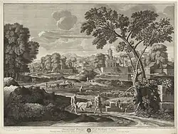 Пейзаж с погребением Фокиона. По оригиналу Н. Пуссена