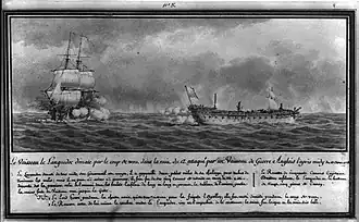 HMS Renown (слева) против Languedoc, 13 августа 1778
