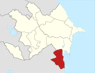 Ленкоранский округ на карте