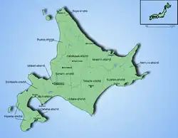 Карта префектуры Хоккайдо