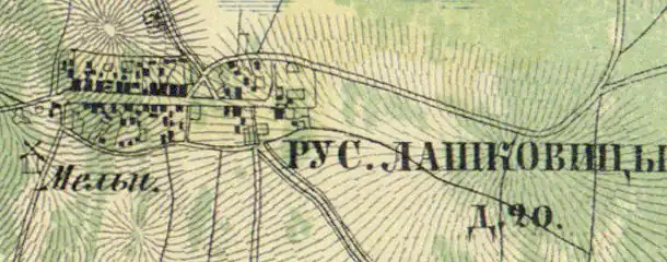 План деревни Лашковицы. 1860 год