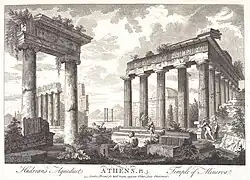 Храм Минервы. 1758. Офорт из серии «Руины самых красивых памятников Греции»