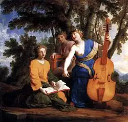 Мельпомена, Эрато и Полигимния. Между 1652 и 1655. Дерево, масло. Лувр, Париж