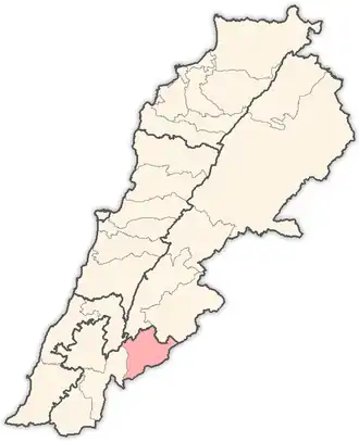 Район Хасбайя на карте