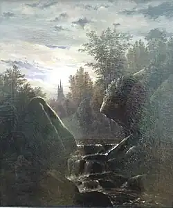 Пейзаж при лунном свете. Холст, масло. Музей изобразительных искусств, Лейпциг