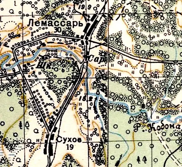 План деревни Лёмасарь. 1941 год