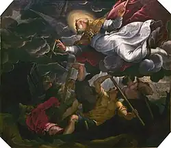 Святой Николай спасает моряков во время шторма. Дерево, масло. Церковь Сан-Николо-деи-Мендиколи, Венеция