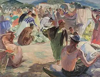 Леонид Леонтьев. «Колхозный базар». СССР, КазССР, Алма-Ата, 1940 г.