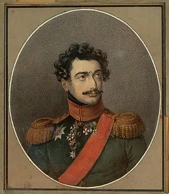 Рисунок неизвестного художника, Нарышкин изображён с Анненской лентой