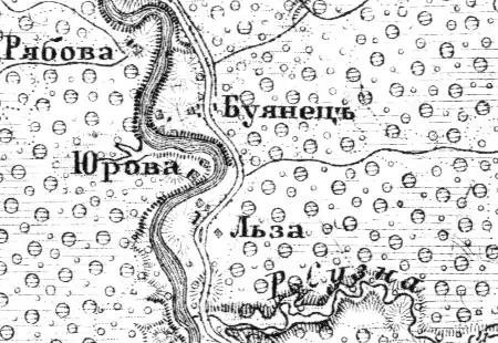 Деревня Кулаково на карте 1872 года