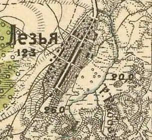 План деревни Лезье. 1913 год