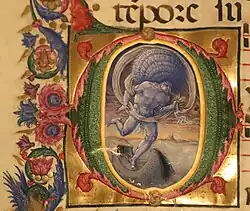 Инициал. После 1468. Пергамент, гуашь. Библиотека Пикколомини, Сиена