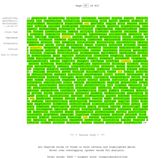 скриншот одной из страниц книги библиотеки с подсвеченными английскими словами