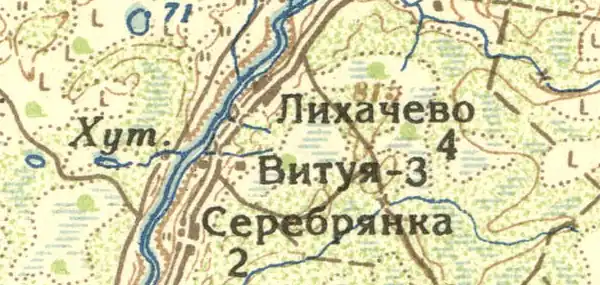 Деревня Лихачево на карте 1932 года