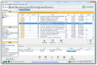 Скриншот программы LimeWire