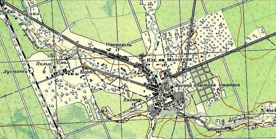 План деревни Лисино. 1931 год