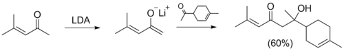 Использование енолята лития в альдольной конденсации