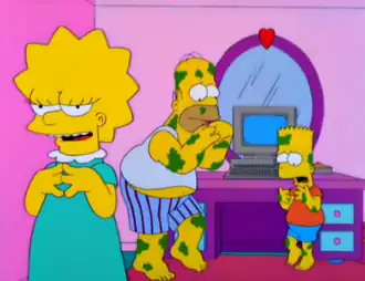 Лиза заставляет Гомера и Барта думать, что они заболели проказой