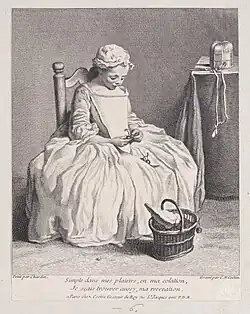 Маленькая девочка с вишнями. По картине Ж.-Б. С. Шардена. 1738. Офорт