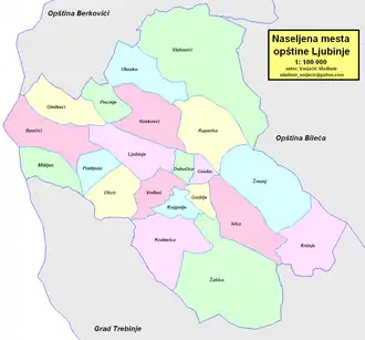 Община Любине на карте