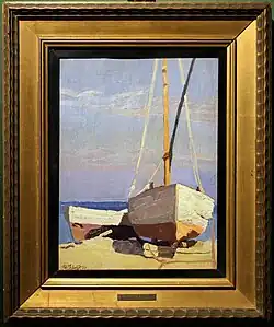 Рыбацкие лодки на берегу в окрестностях Генуи, 1930